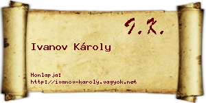 Ivanov Károly névjegykártya